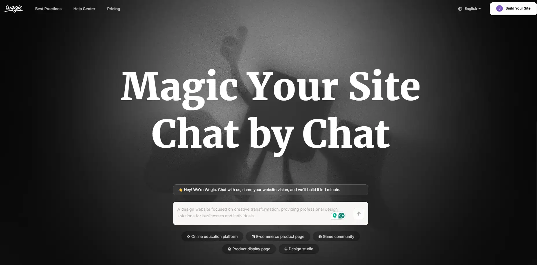 Click on the homepage of Wegic and register a personal account