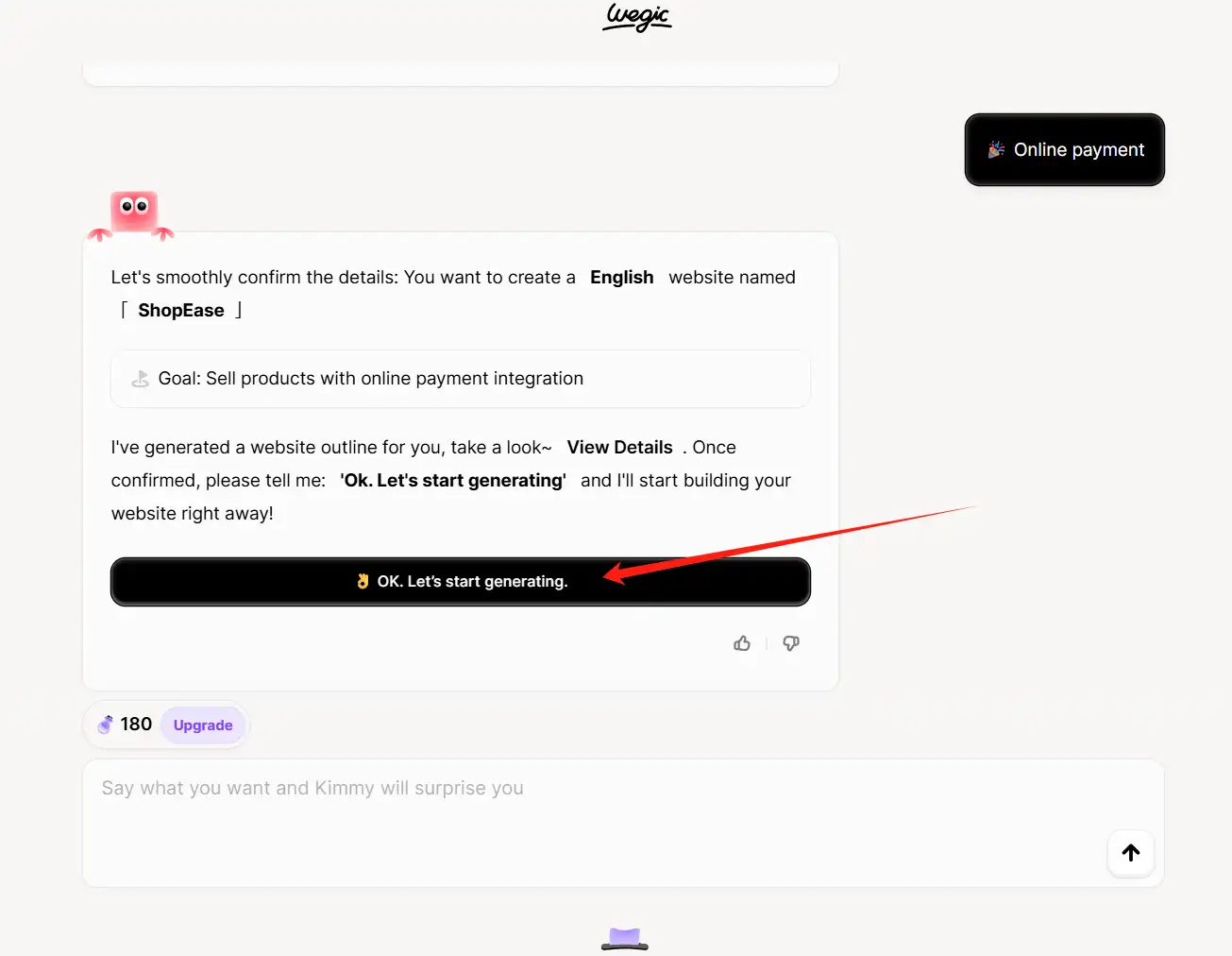 Start generating the website directly