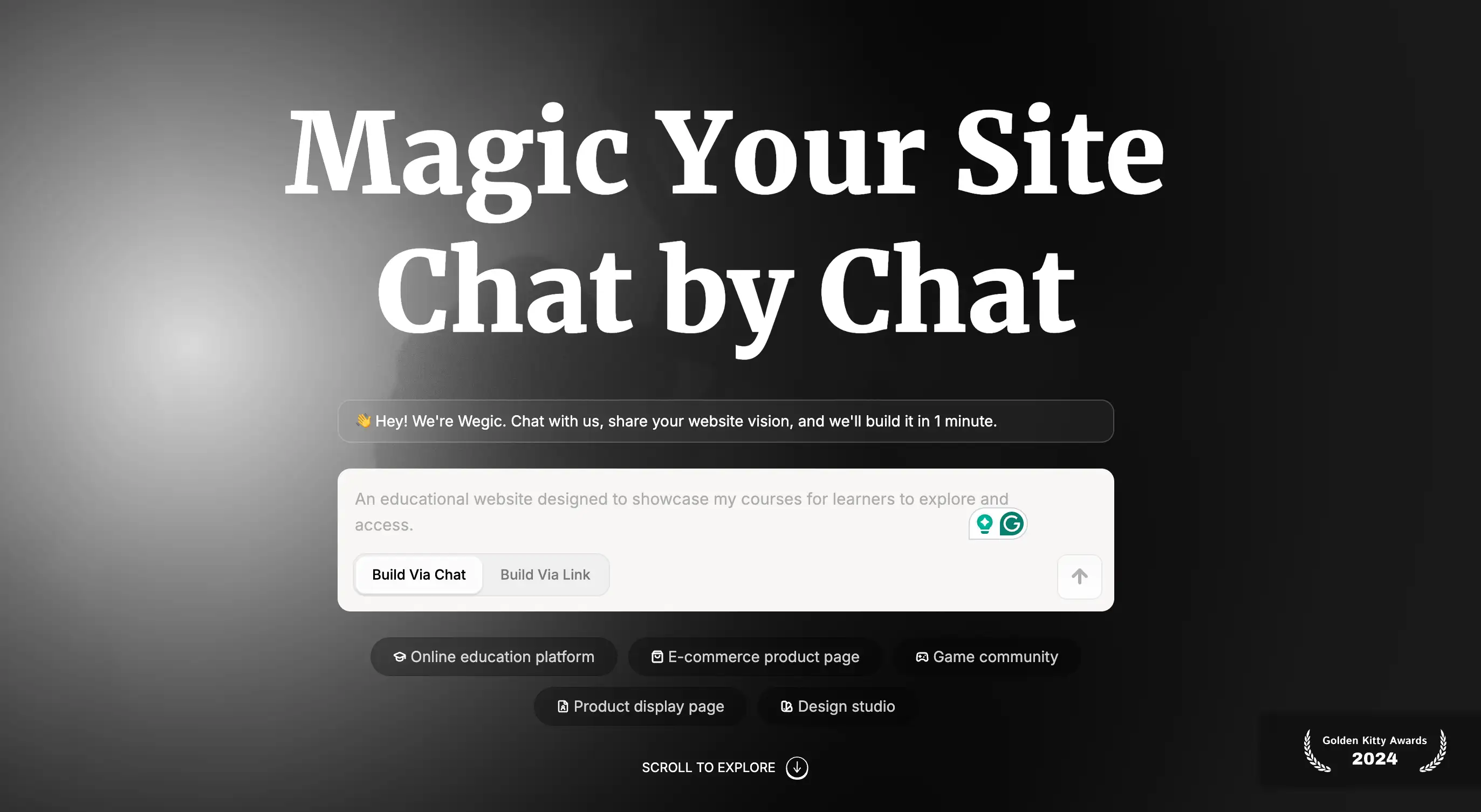 build websites with chat or reference links