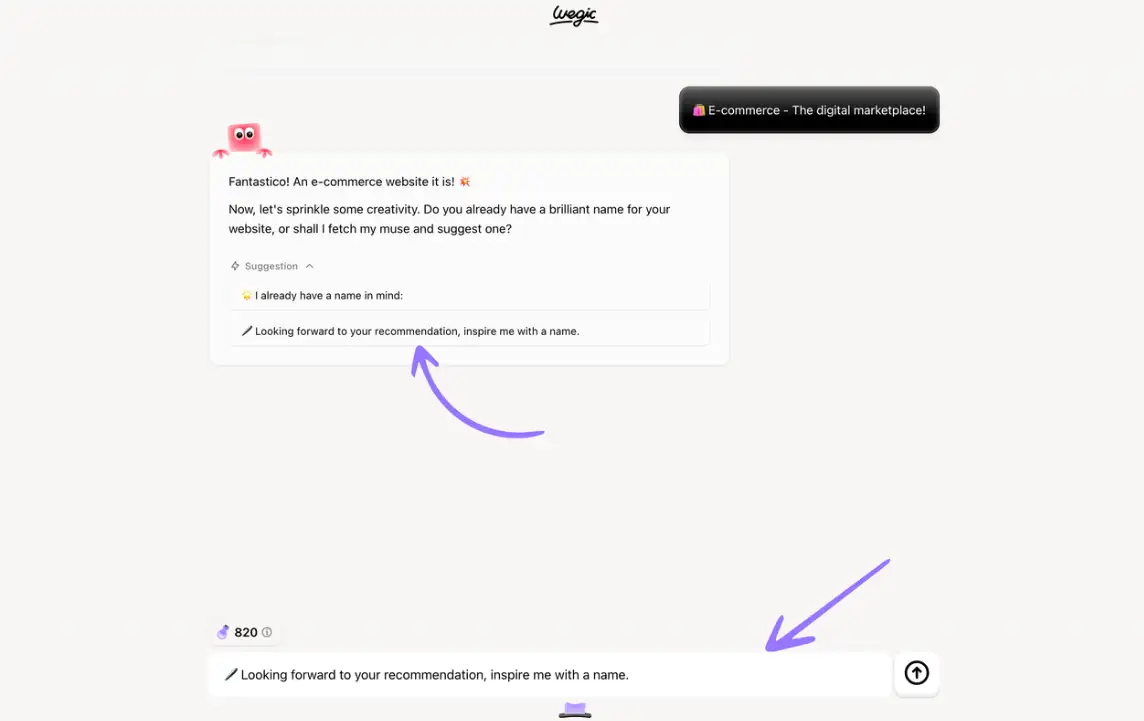 AI-guided input on Wegic