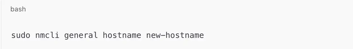 change the hostname using nmcli