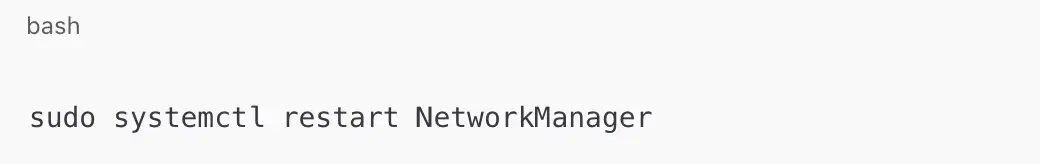 restart the network manager
