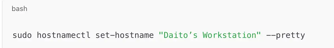 set a pretty hostname