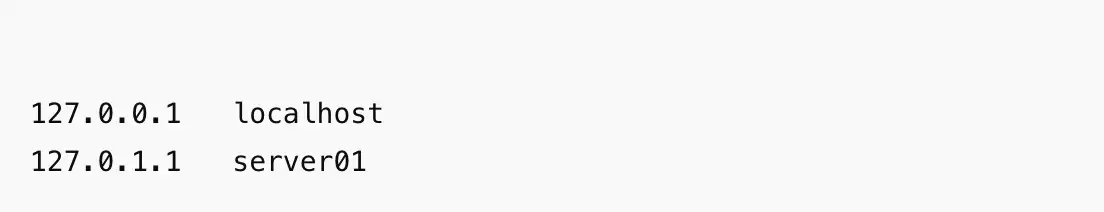 entry example of /etc/hosts