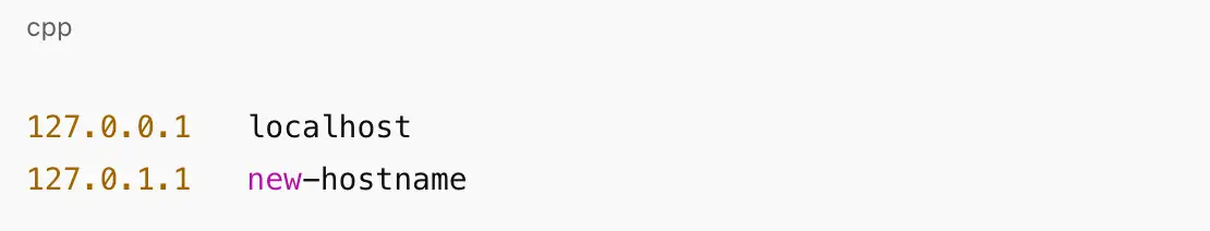 locate the line containing the old hostname and update it