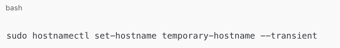 set a transient hostname