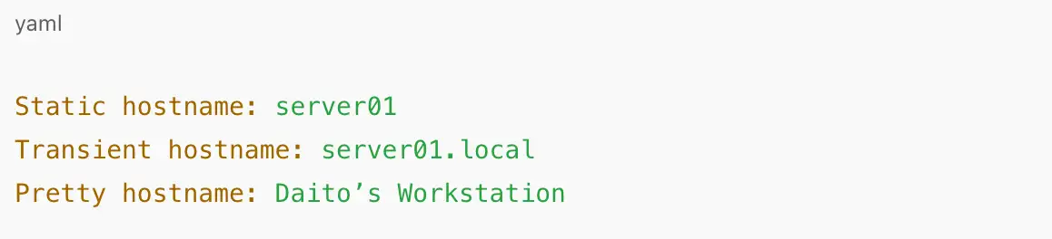 example output of hostnamectl command