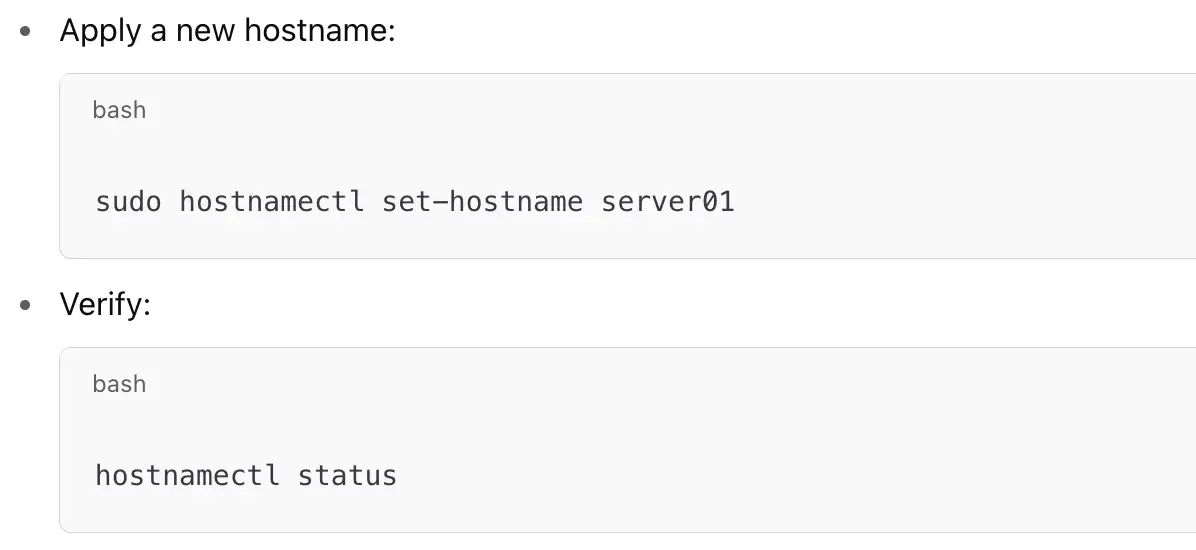 using hostnamectl