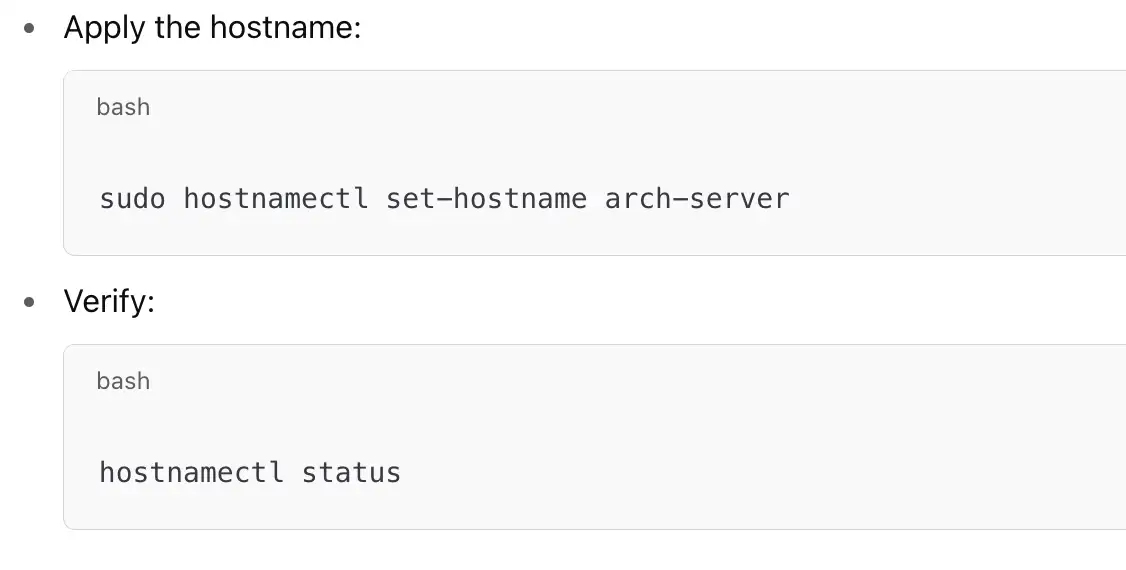 using hostnamectl