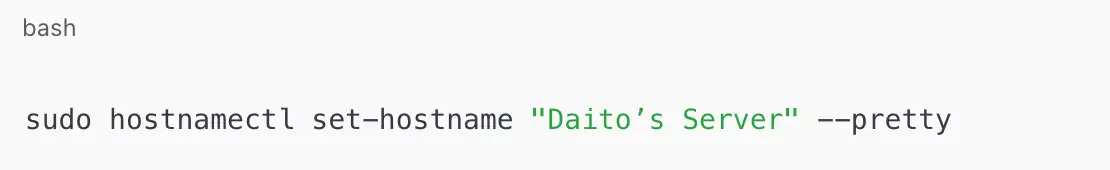 set a pretty hostname