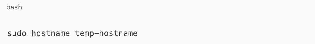apply a temporary hostname