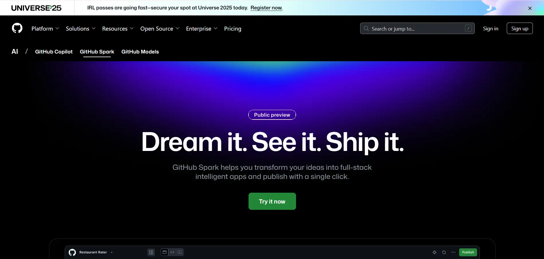 GitHub Spark GitHub Spark