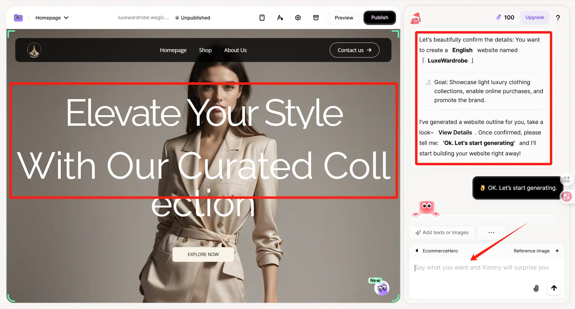 Improve and modify the publishing website