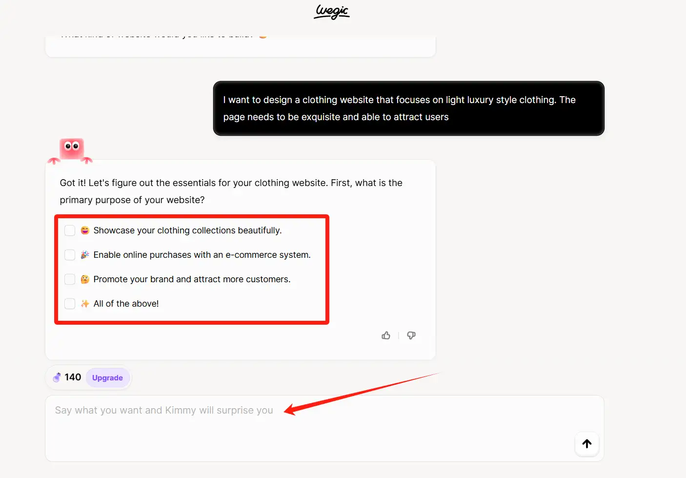Improve the detailed requirements for creating a clothing website