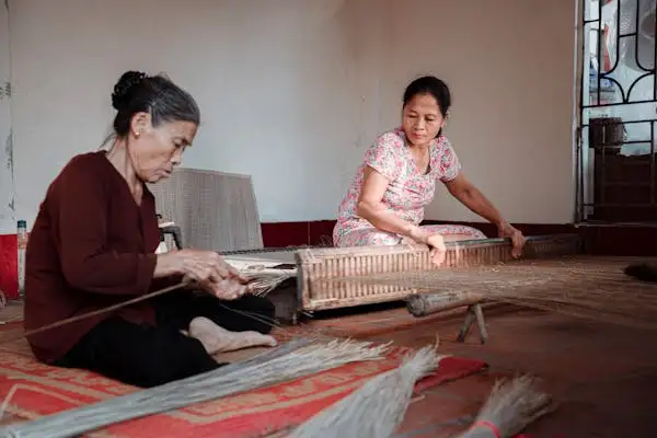 two women making crafts