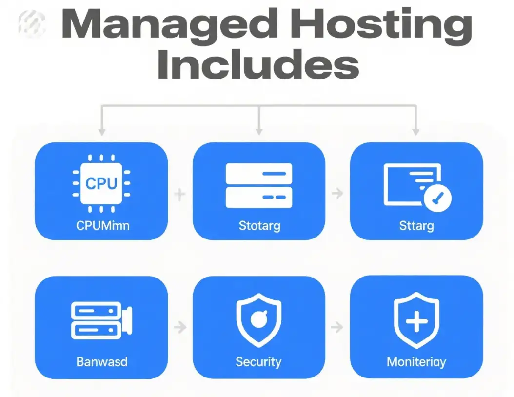 What does managed web hosting include