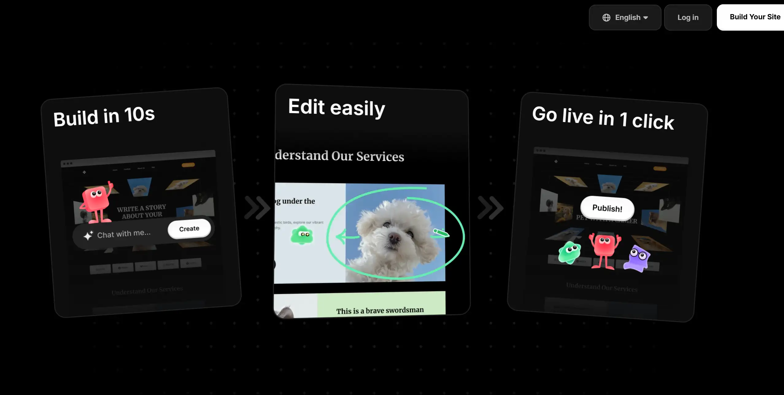 Build, edit and go live websites on Wegic