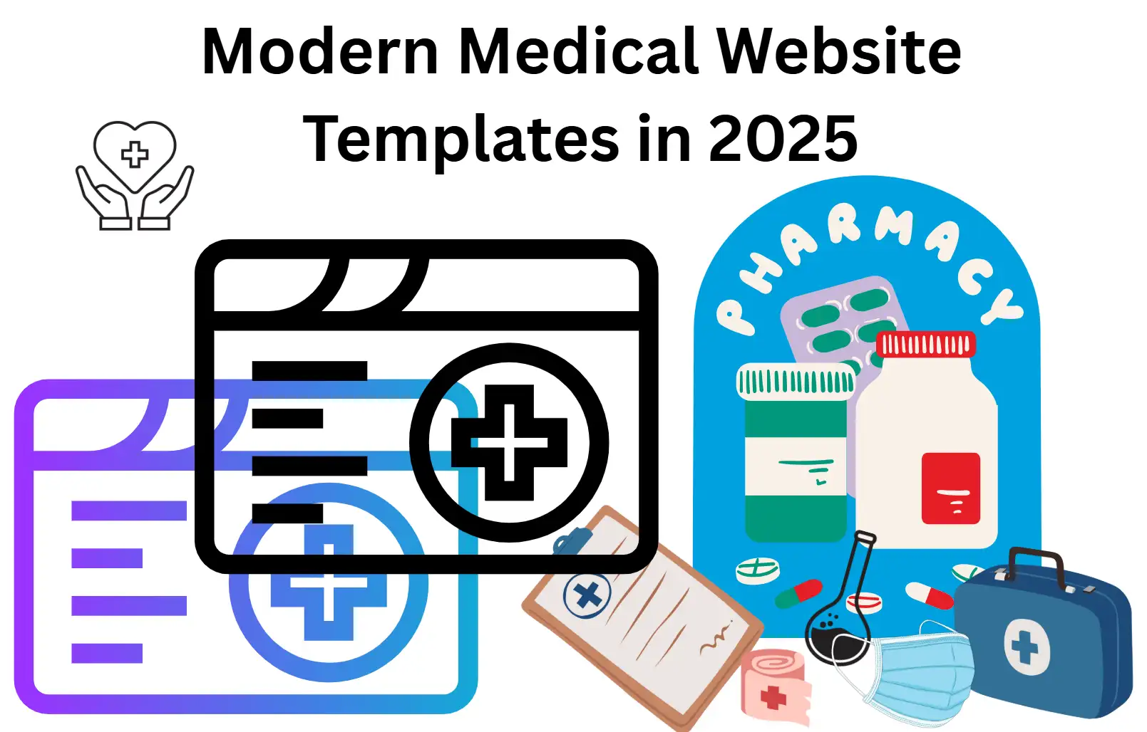 Modern medical website templates with pharmaceutical elements