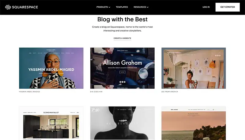 Squarespace's homepage Squarespace's homepage