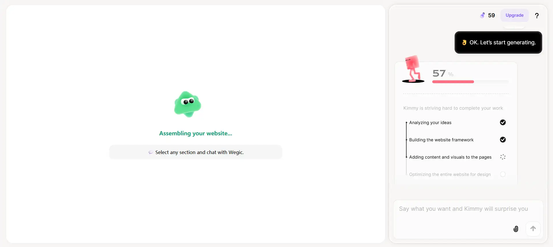 ai website building process