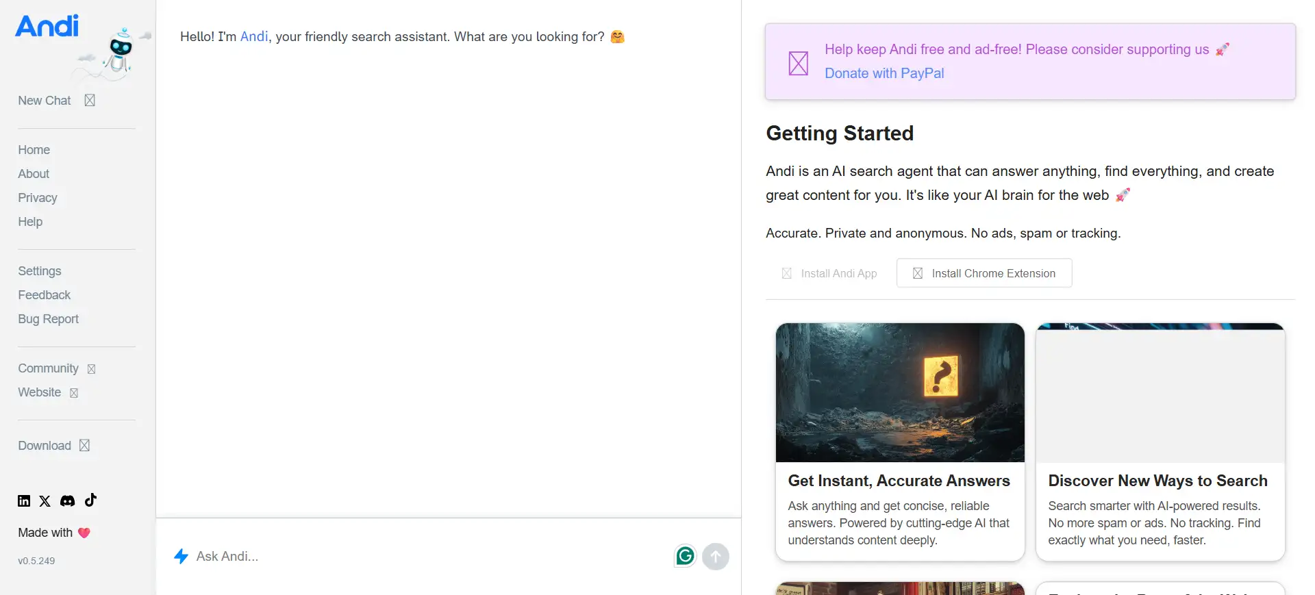 andi search interface