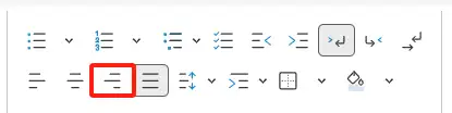 right-align the header