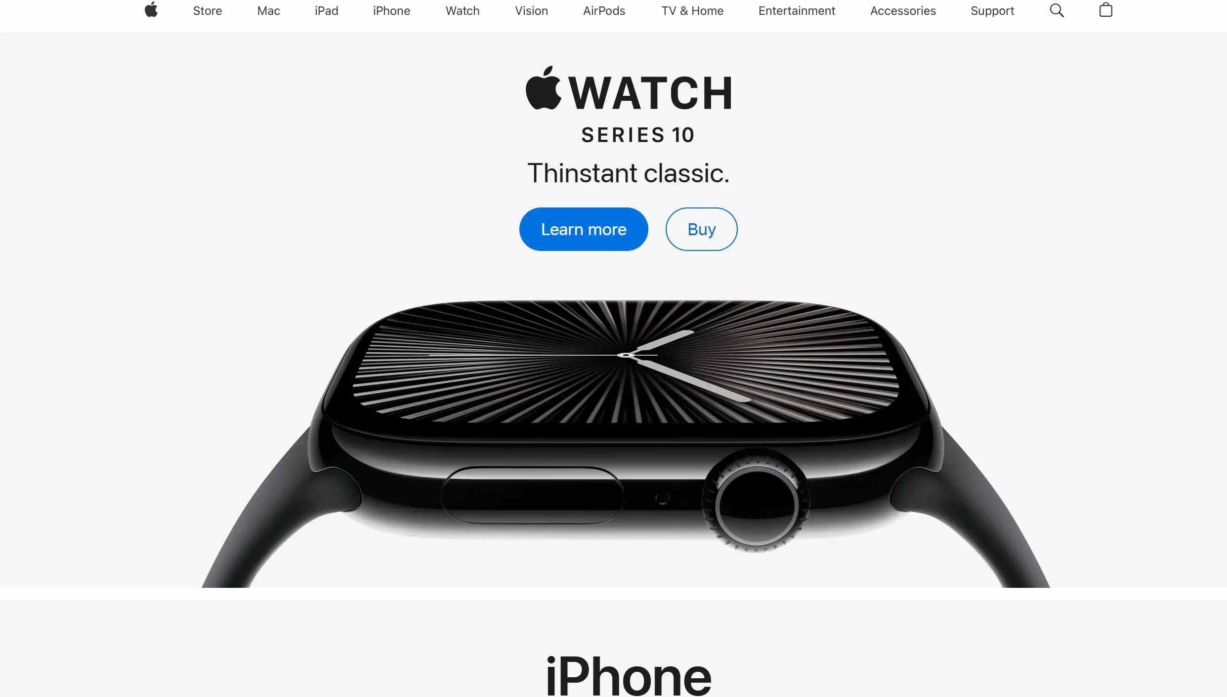 Apple's homepage