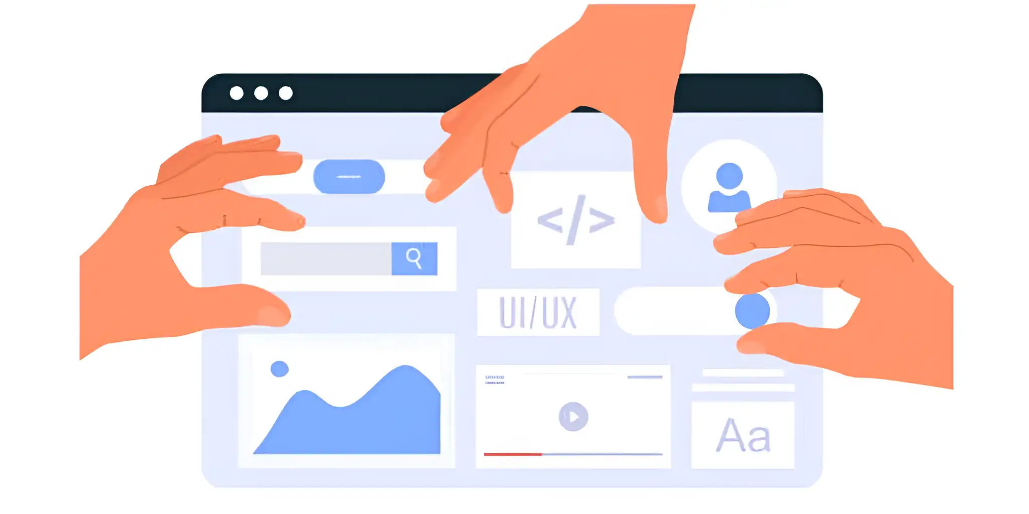 many hands are creating web code