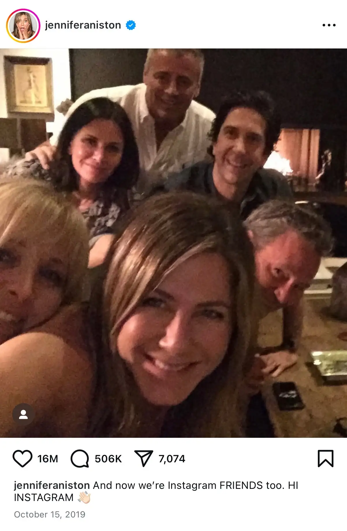 A group photo posted by Jennifer Aniston on Instagram