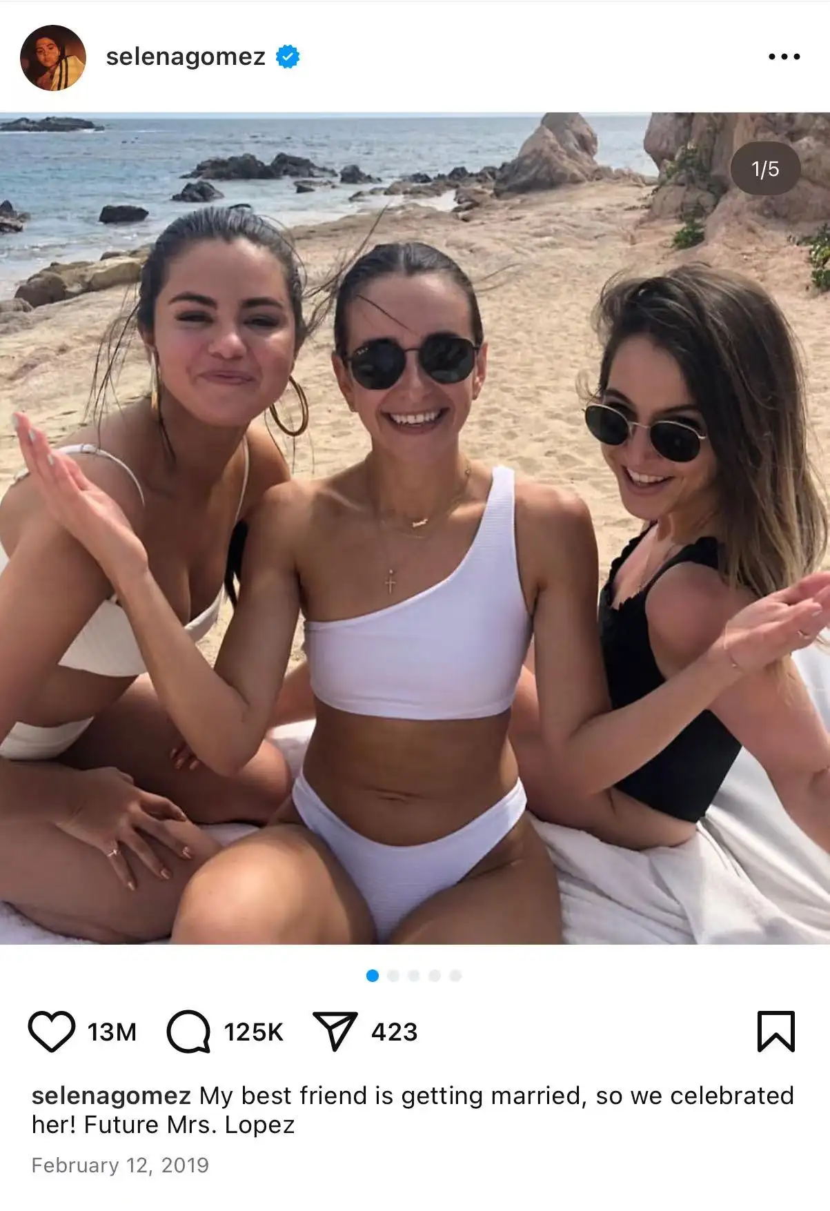 Selena and her friends on Instagram