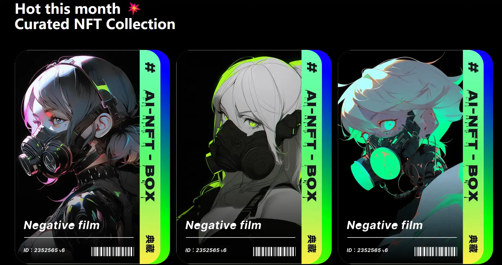 nft collection on the website