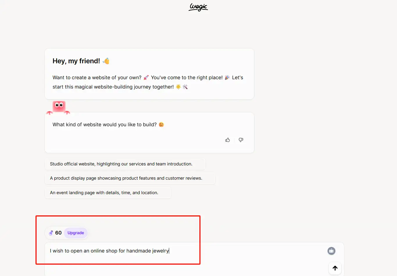 describe your business needs through conversation