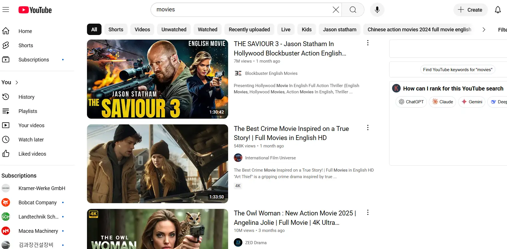 YouTube Movies