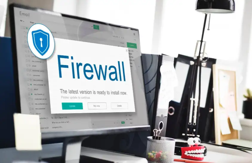 A computer screen displaying firewall update information