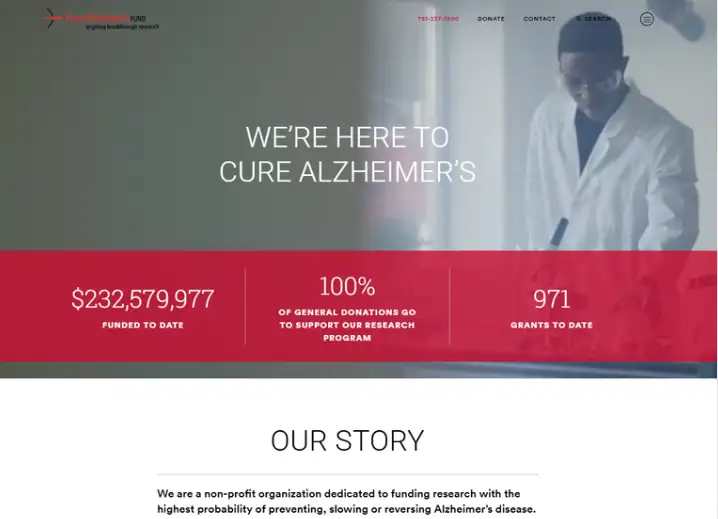 Cure Alzheimer's Fund homepage