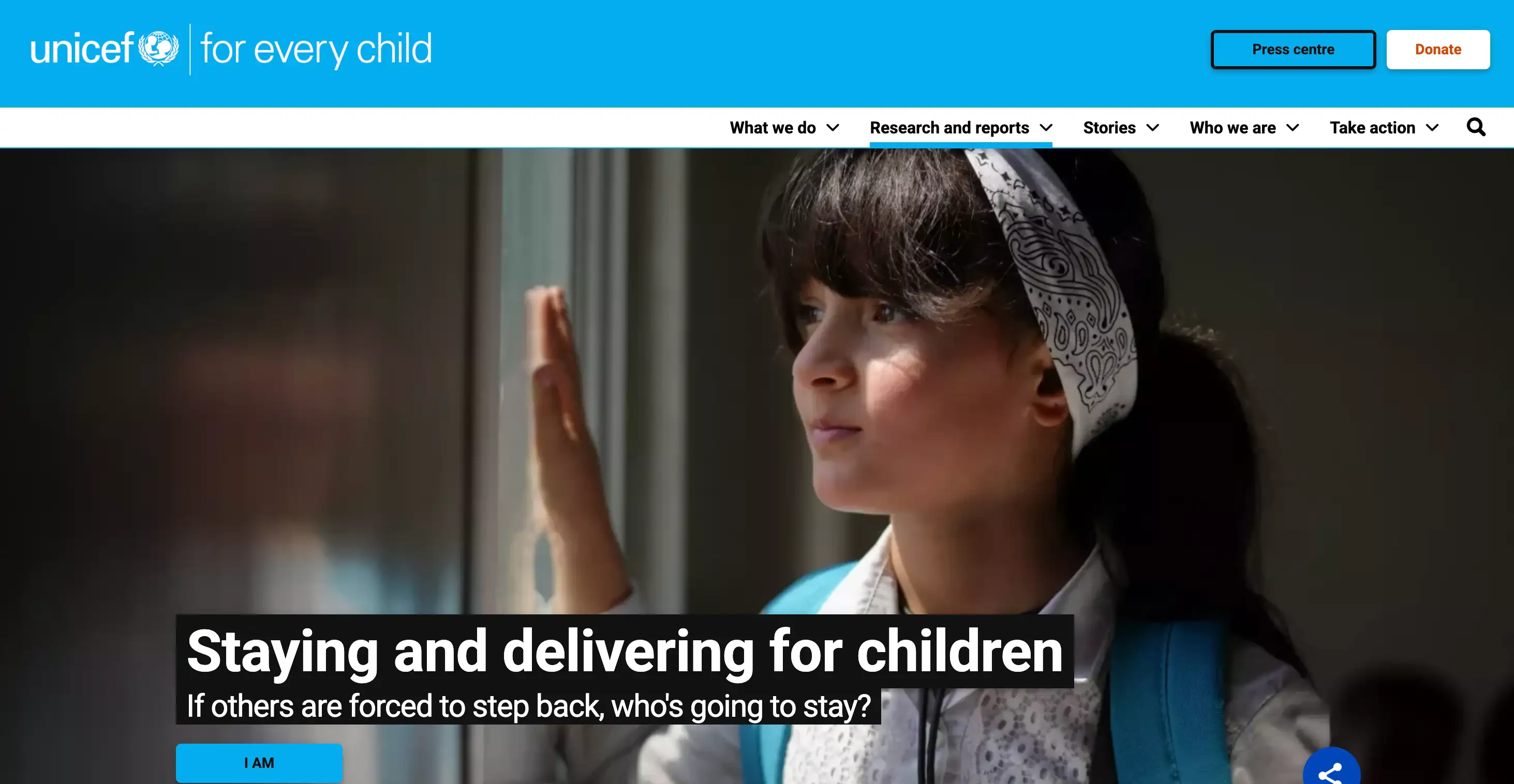 unicef website design example