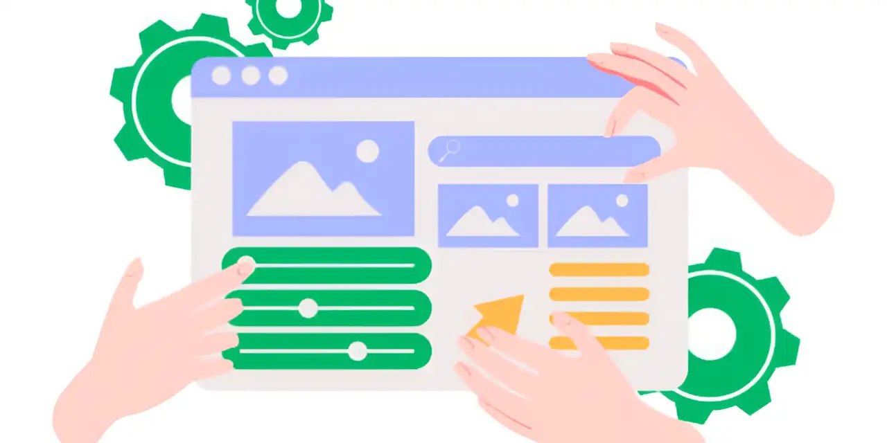 hands designing a web page