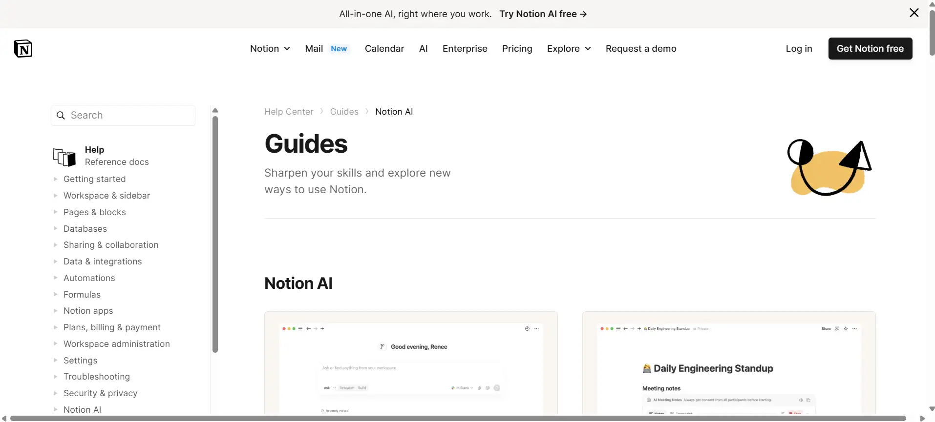 notion ai homepage