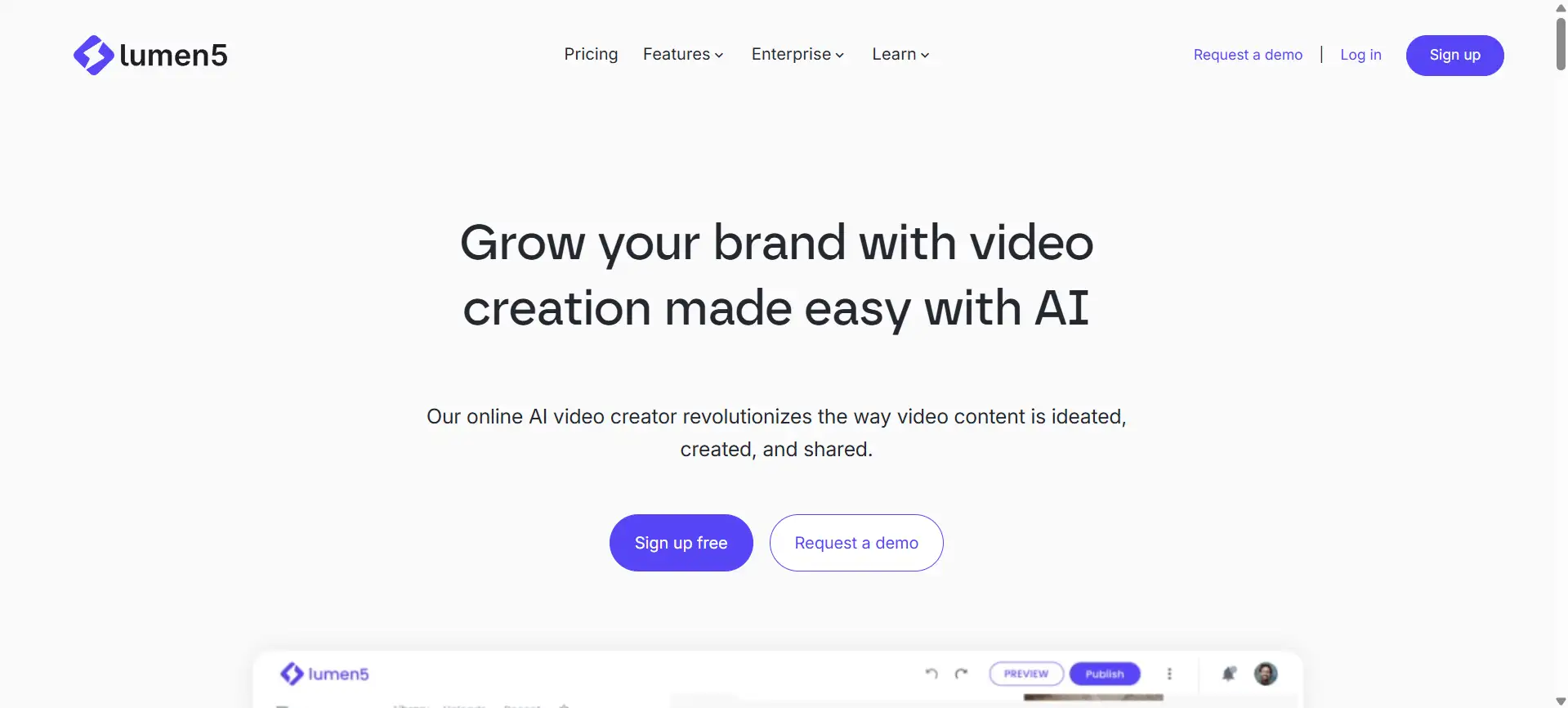 lumen5 homepage
