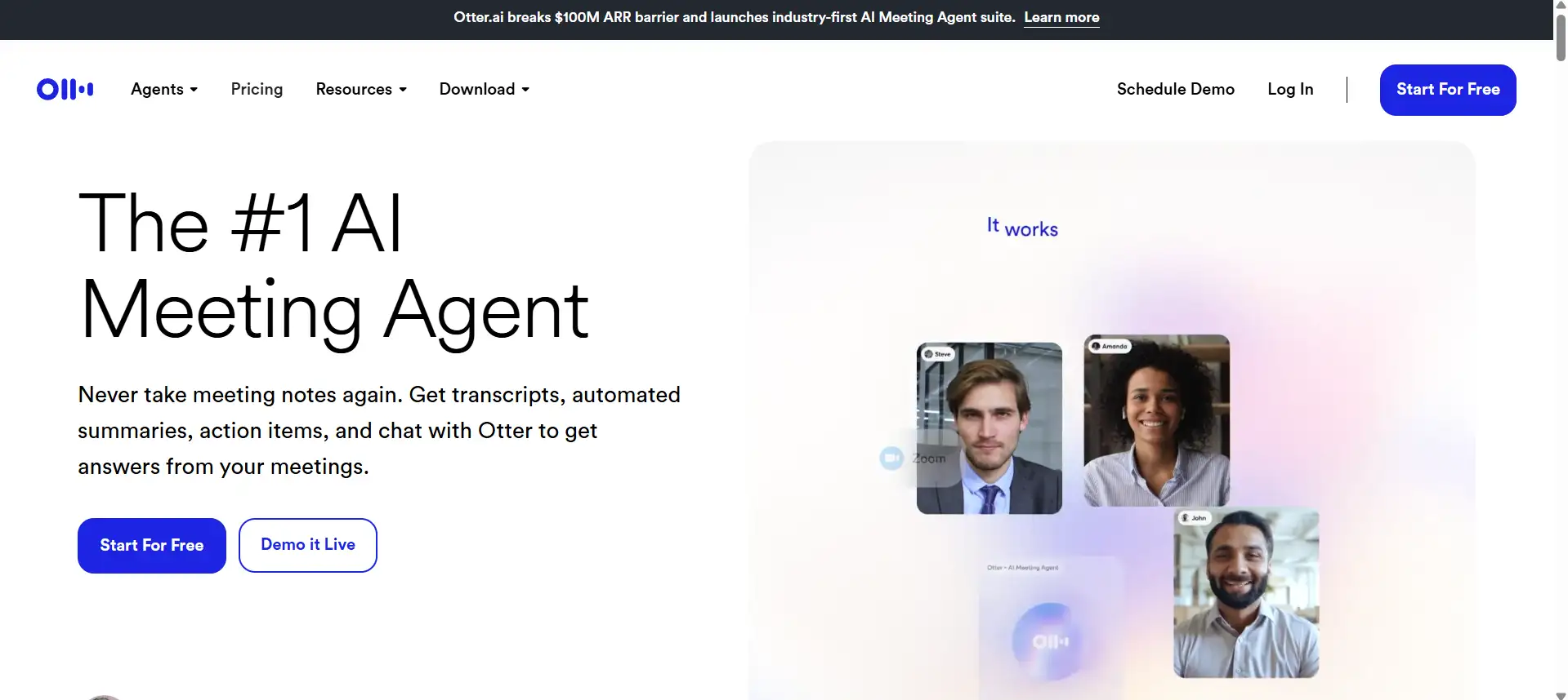 otter ai homepage