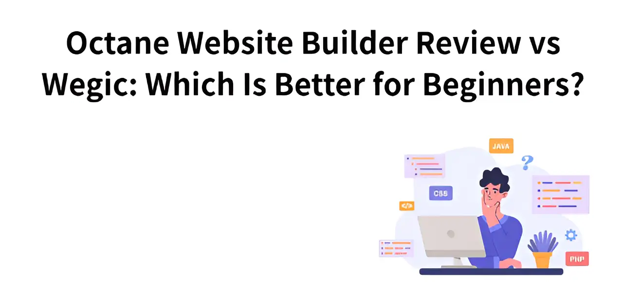 the man is thinking about how to build a website