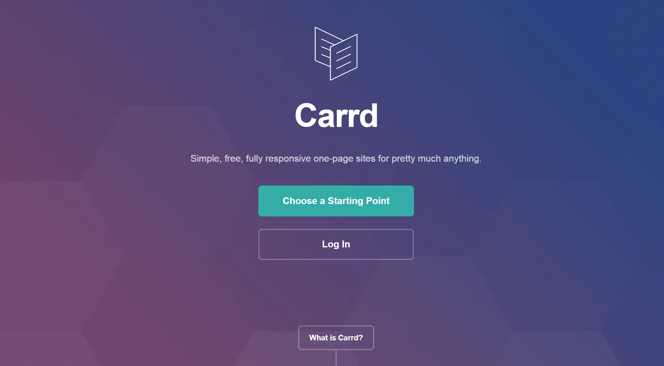 Carrd's homepage