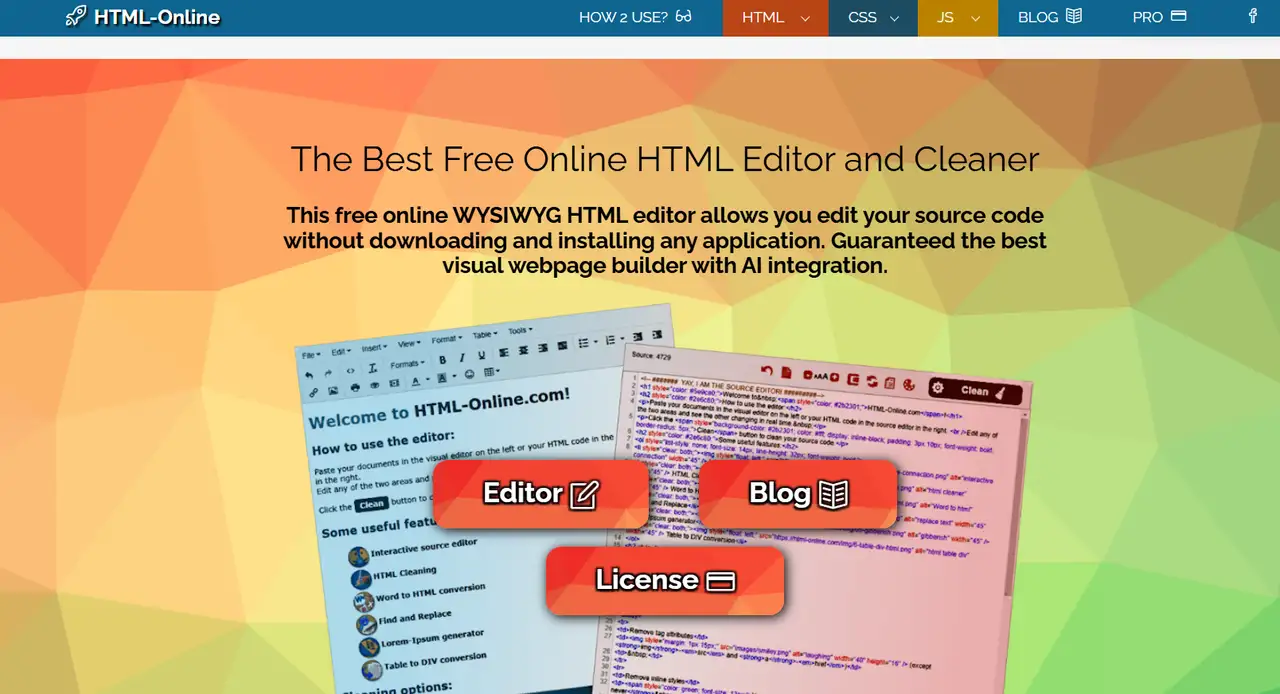 handy web-based html editor