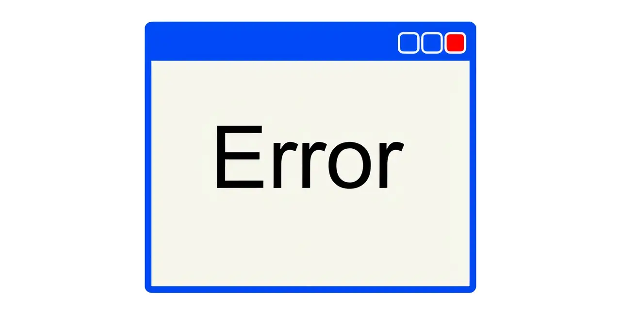 an error appears on the screen