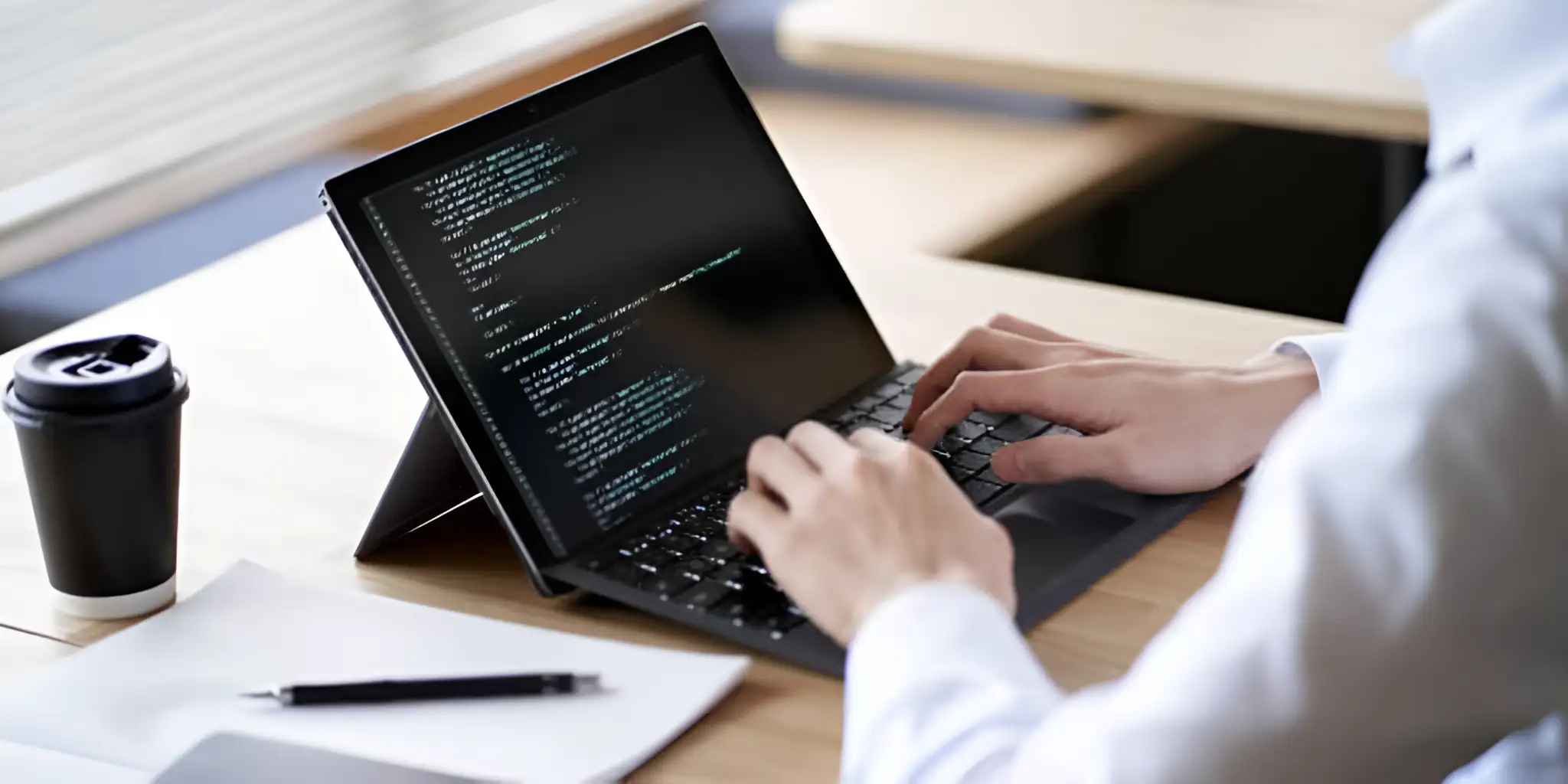 a developer is writing code