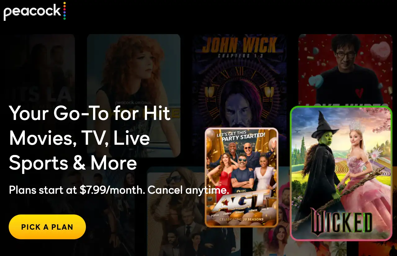 peacock tv homepage