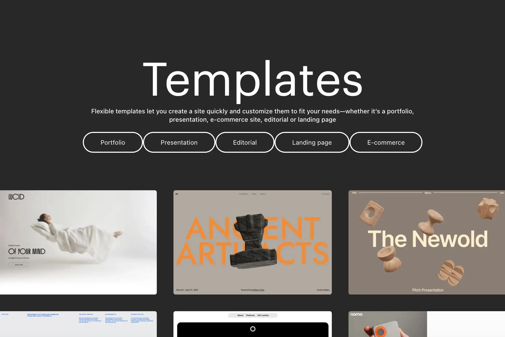 Readymag homepage