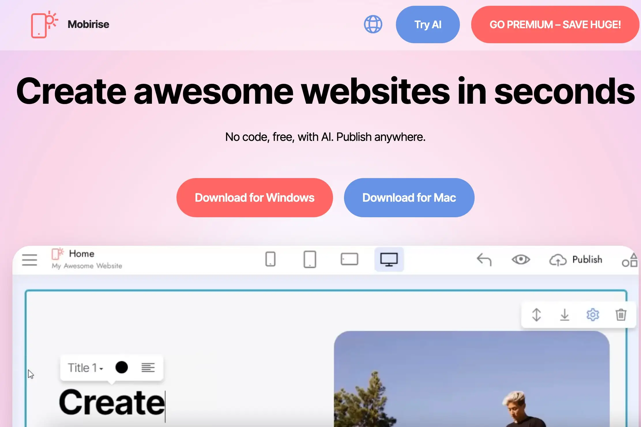 Mobirise, Personal Website Template