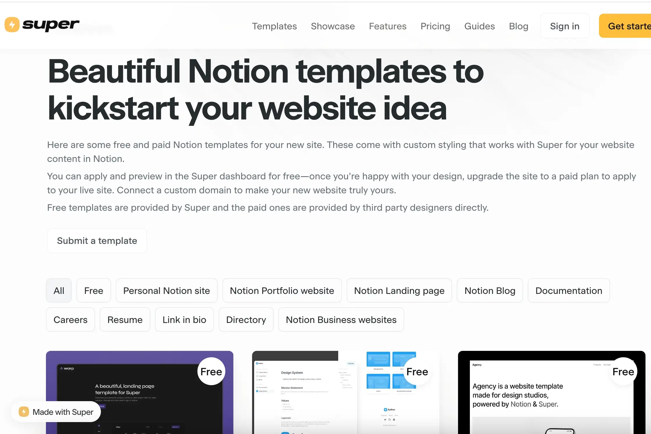 super homepage