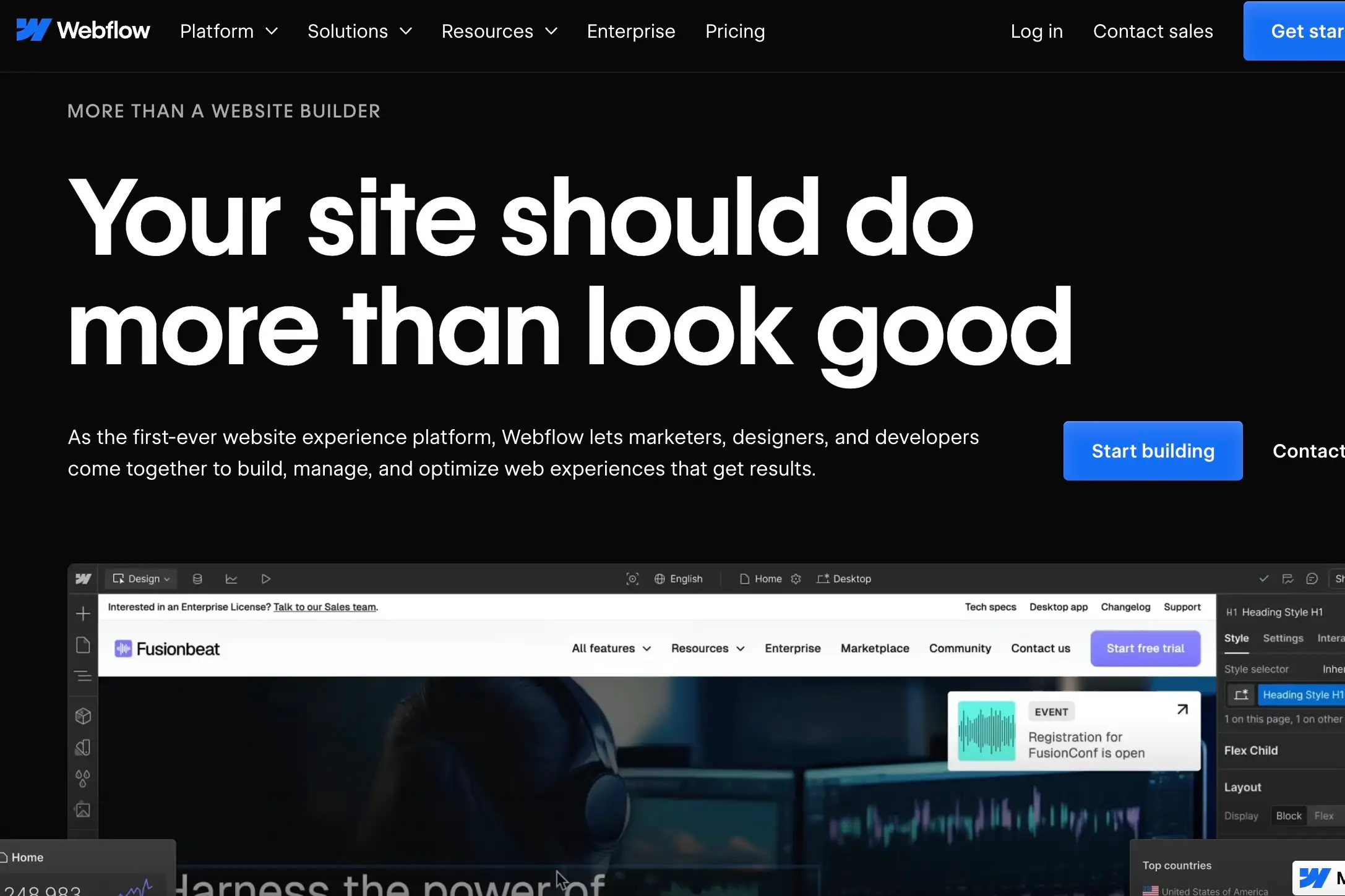 webflow homepage